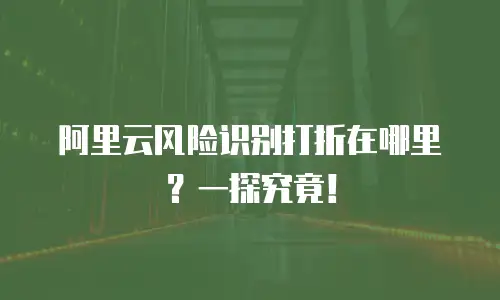 阿里云风险识别打折在哪里？一探究竟！