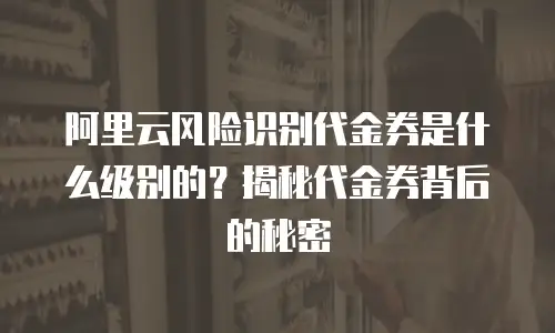 阿里云风险识别代金券是什么级别的？揭秘代金券背后的秘密