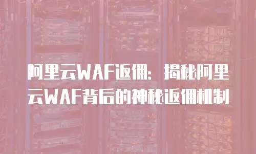 阿里云WAF返佣：揭秘阿里云WAF背后的神秘返佣机制