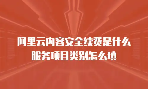 阿里云内容安全续费是什么服务项目类别怎么填