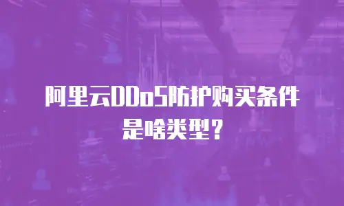 阿里云DDoS防护购买条件是啥类型？