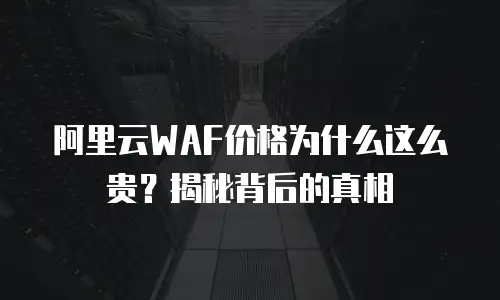 阿里云WAF价格为什么这么贵？揭秘背后的真相