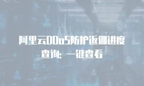 阿里云DDoS防护返佣进度查询: 一键查看