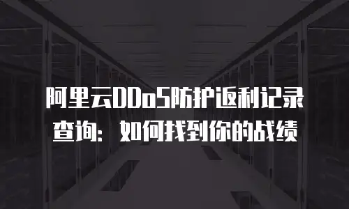 阿里云DDoS防护返利记录查询：如何找到你的战绩