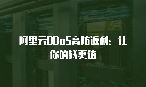 阿里云DDoS高防返利：让你的钱更值