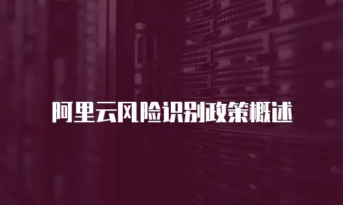 阿里云风险识别政策概述