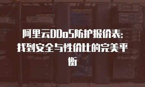 阿里云DDoS防护报价表：找到安全与性价比的完美平衡