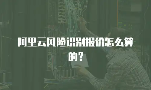 阿里云风险识别报价怎么算的？