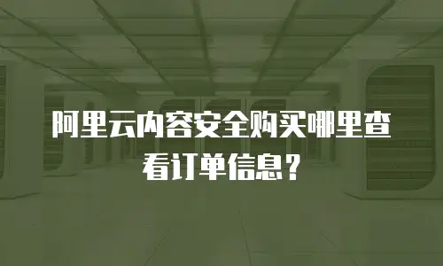 阿里云内容安全购买哪里查看订单信息？