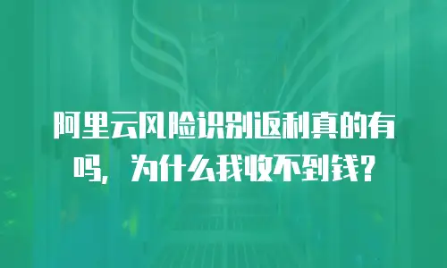 阿里云风险识别返利真的有吗，为什么我收不到钱？