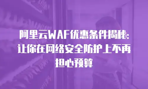 阿里云WAF优惠条件揭秘：让你在网络安全防护上不再担心预算