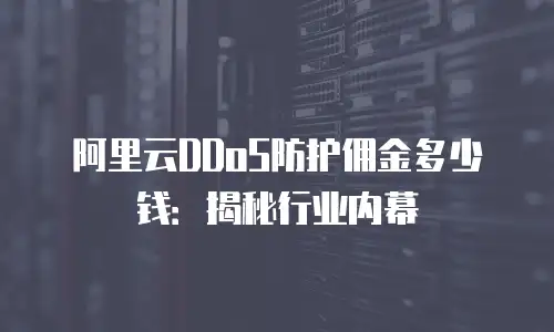阿里云DDoS防护佣金多少钱：揭秘行业内幕