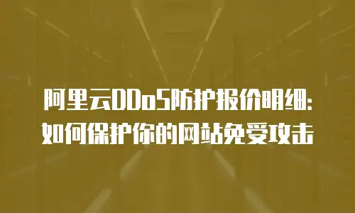 阿里云DDoS防护报价明细：如何保护你的网站免受攻击