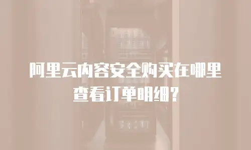 阿里云内容安全购买在哪里查看订单明细？
