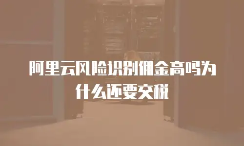 阿里云风险识别佣金高吗为什么还要交税