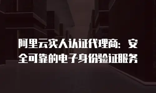 阿里云实人认证代理商：安全可靠的电子身份验证服务