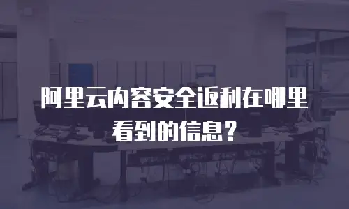阿里云内容安全返利在哪里看到的信息？