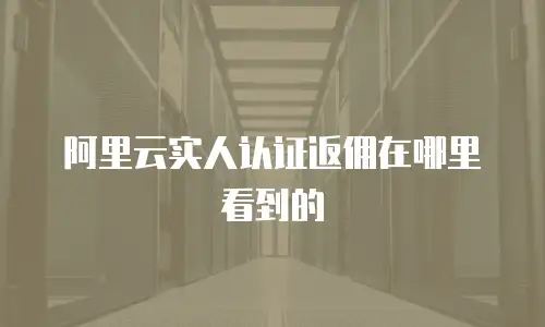 阿里云实人认证返佣在哪里看到的