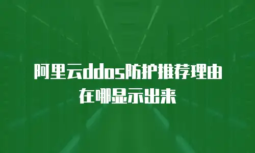 阿里云ddos防护推荐理由在哪显示出来