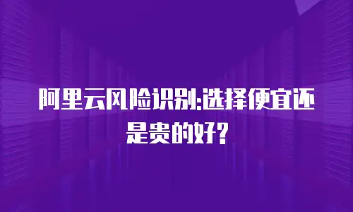 阿里云风险识别:选择便宜还是贵的好?