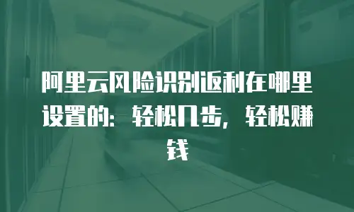 阿里云风险识别返利在哪里设置的：轻松几步，轻松赚钱