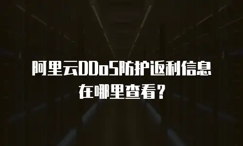 阿里云DDoS防护返利信息在哪里查看？