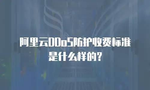 阿里云DDoS防护收费标准是什么样的？