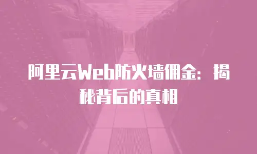 阿里云Web防火墙佣金：揭秘背后的真相
