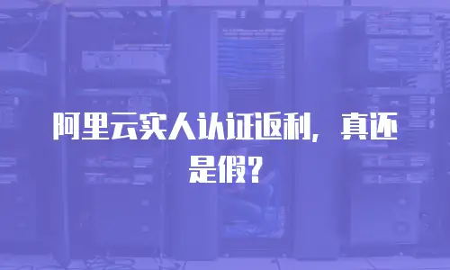阿里云实人认证返利，真还是假？