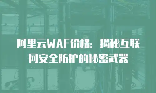阿里云WAF价格：揭秘互联网安全防护的秘密武器