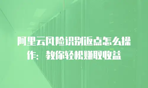 阿里云风险识别返点怎么操作：教你轻松赚取收益