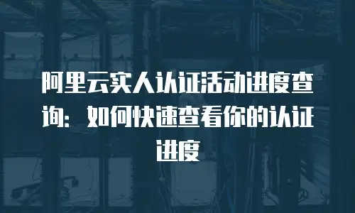 阿里云实人认证活动进度查询：如何快速查看你的认证进度