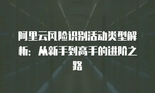 阿里云风险识别活动类型解析：从新手到高手的进阶之路