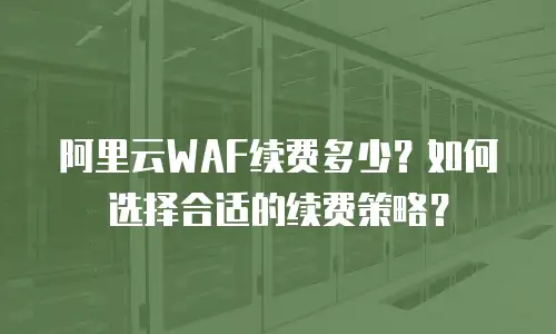 阿里云WAF续费多少？如何选择合适的续费策略？