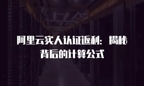 阿里云实人认证返利：揭秘背后的计算公式