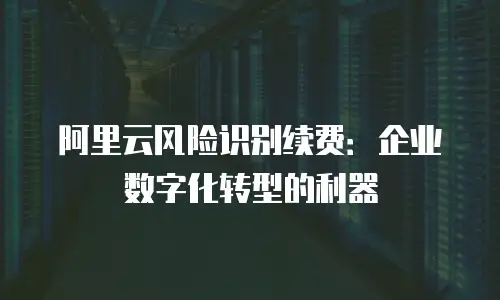阿里云风险识别续费：企业数字化转型的利器