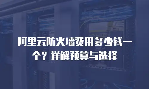阿里云防火墙费用多少钱一个？详解预算与选择