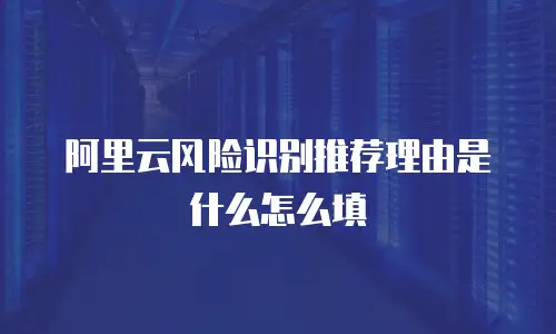 阿里云风险识别推荐理由是什么怎么填