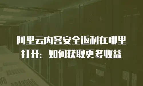 阿里云内容安全返利在哪里打开：如何获取更多收益