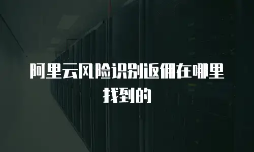 阿里云风险识别返佣在哪里找到的