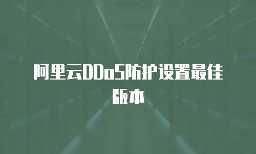 阿里云DDoS防护设置最佳版本