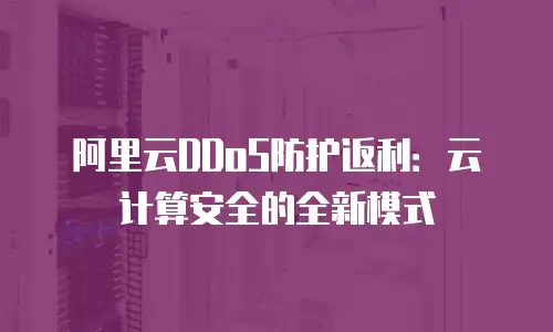 阿里云DDoS防护返利：云计算安全的全新模式