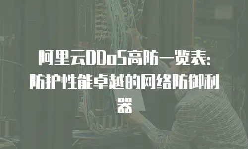 阿里云DDoS高防一览表：防护性能卓越的网络防御利器