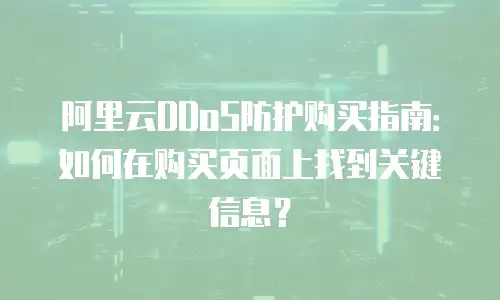 阿里云DDoS防护购买指南：如何在购买页面上找到关键信息？