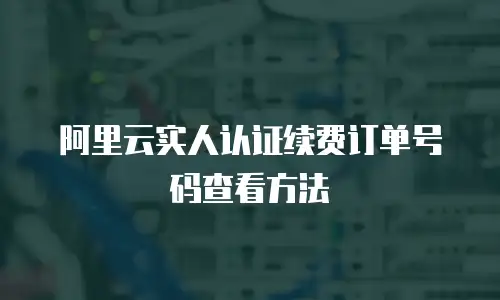 阿里云实人认证续费订单号码查看方法