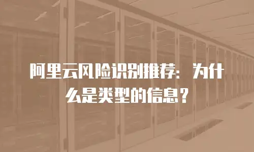 阿里云风险识别推荐：为什么是类型的信息？