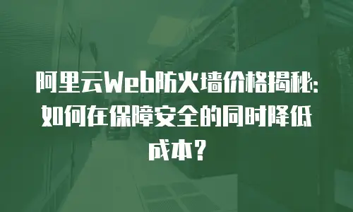 阿里云Web防火墙价格揭秘：如何在保障安全的同时降低成本？