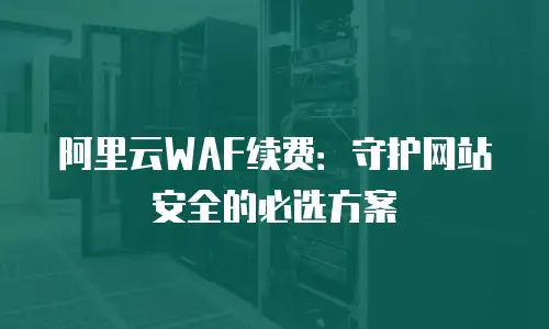阿里云WAF续费：守护网站安全的必选方案