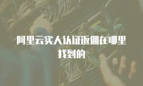 阿里云实人认证返佣在哪里找到的