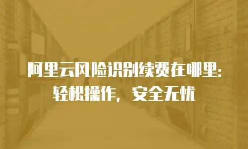 阿里云风险识别续费在哪里：轻松操作，安全无忧